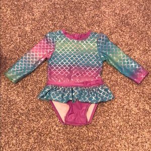 Like NEW mermaid long sleeve baby girl swimsuit